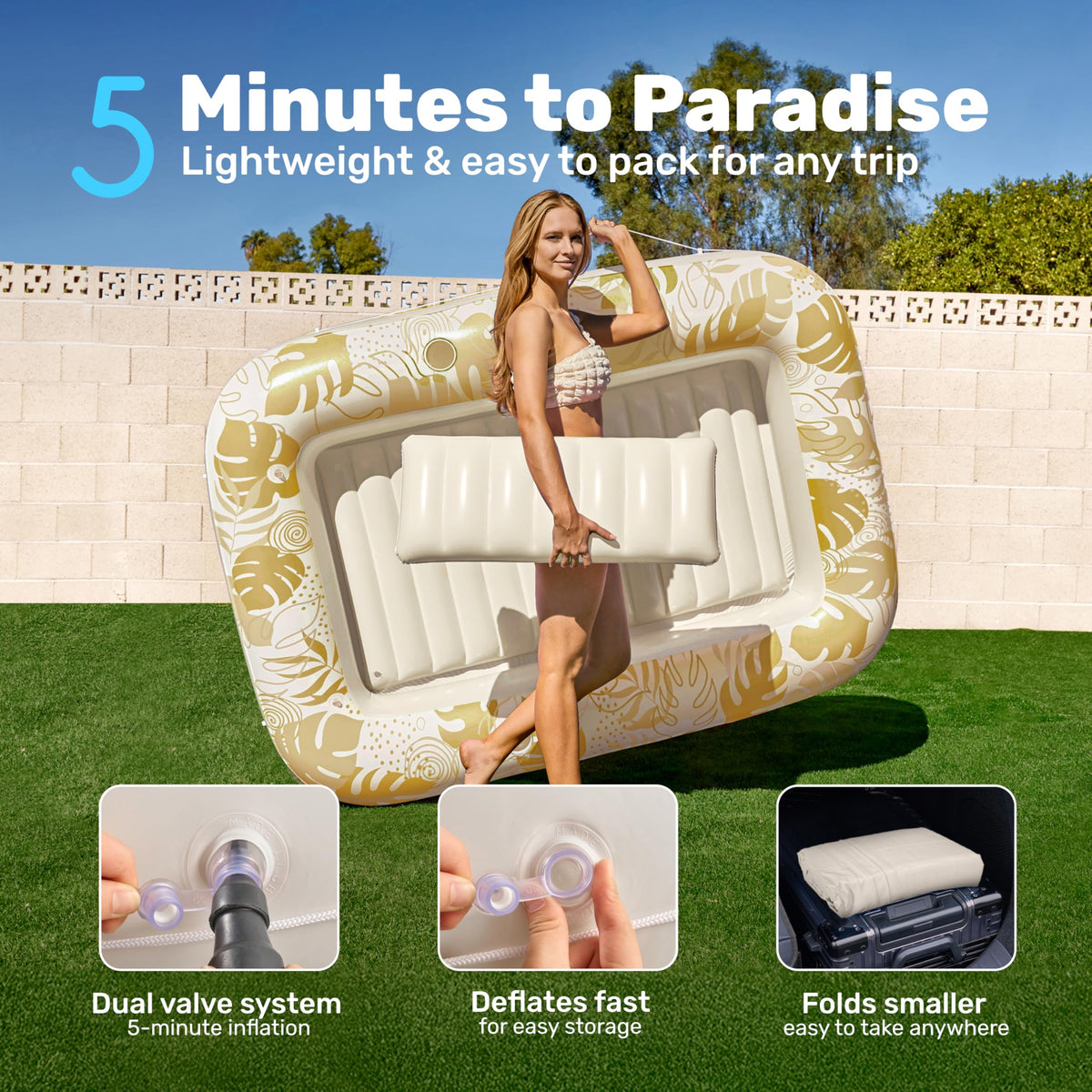 Sloosh durable UV-resistant PVC construction for lasting backyard use.
