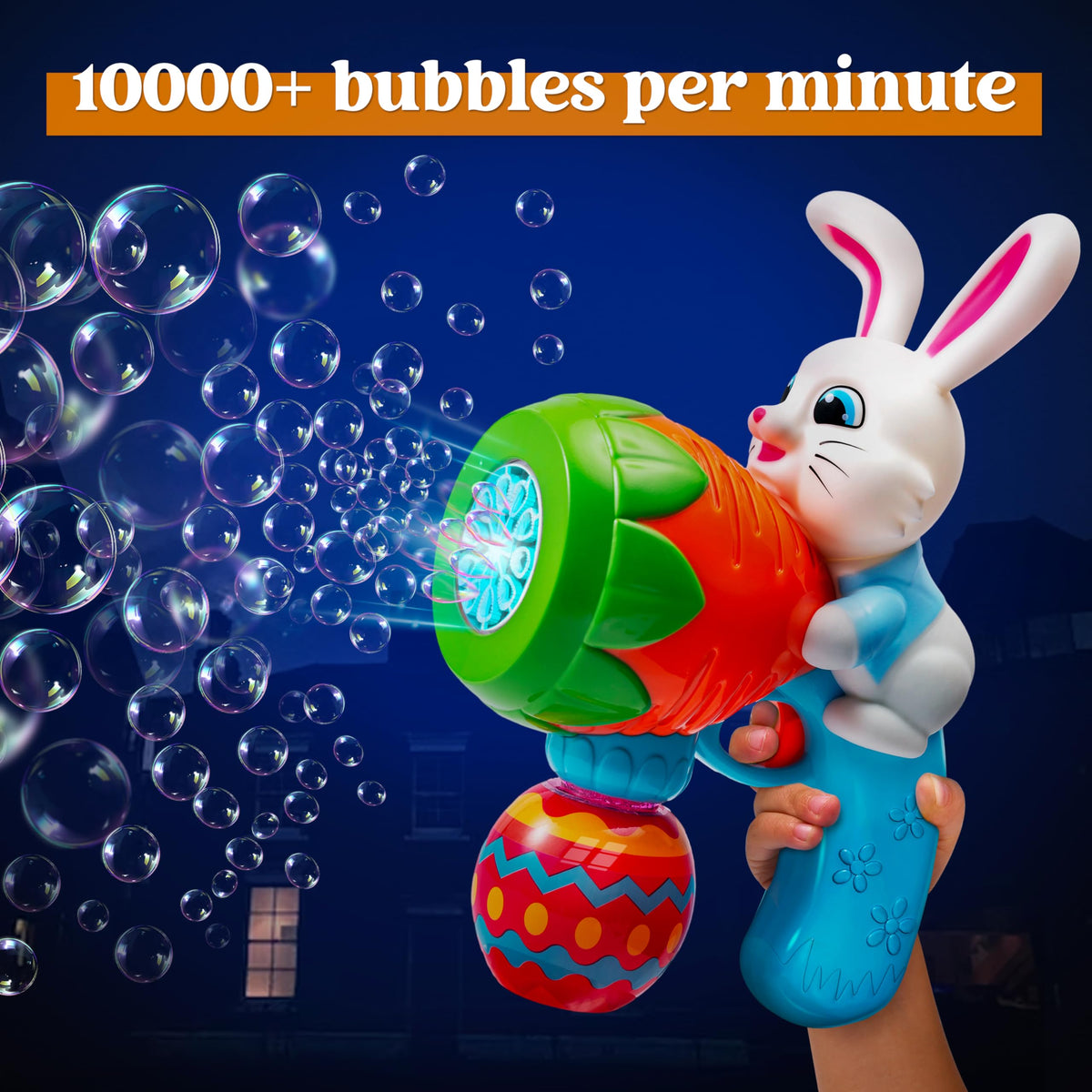 Sloosh Easter Bunny bubble gun with playful bunny design for festive play