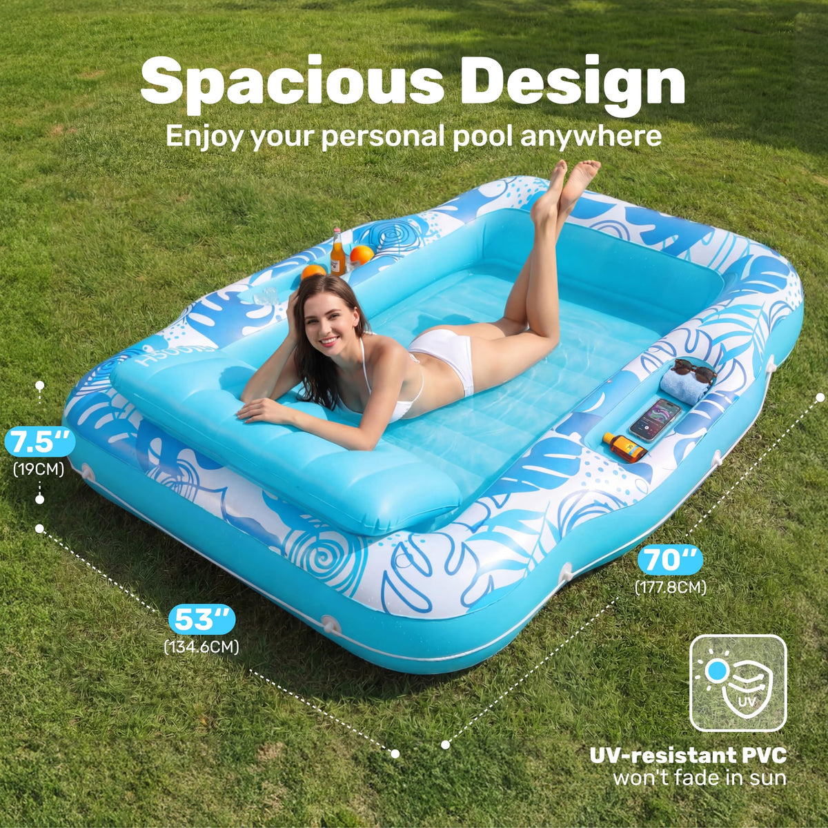 Sloosh quick-inflate and compact-deflate for easy transport.
