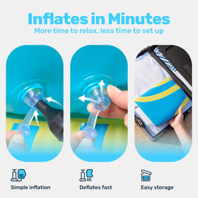 Sloosh easy to inflate and deflate for quick setup.