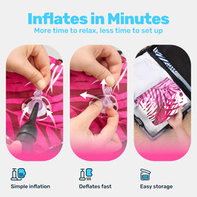 SLOOSH quick-inflate feature saves time before pool time.