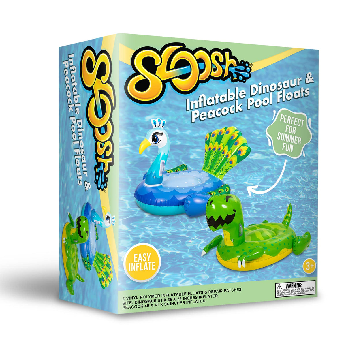 Sloosh floats inflate quickly and store flat for trips