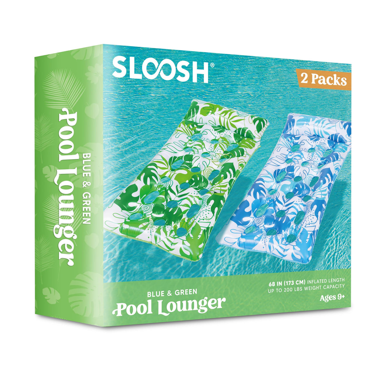 Sloosh quick-inflate and pack away for easy setup.