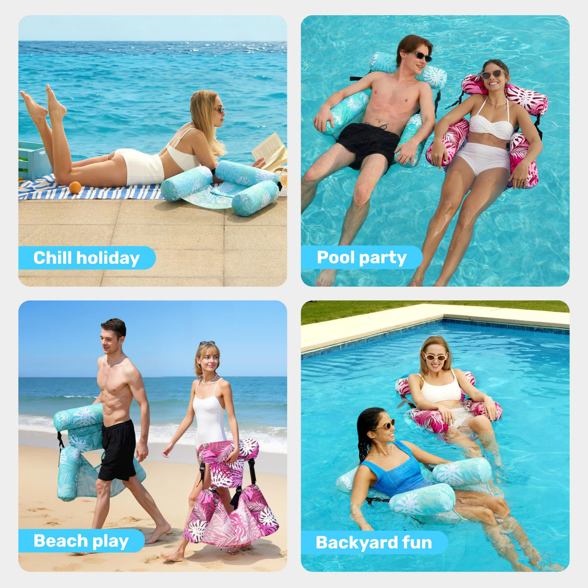 Sloosh easy-to-set-up lightweight floats for quick vacation setup
