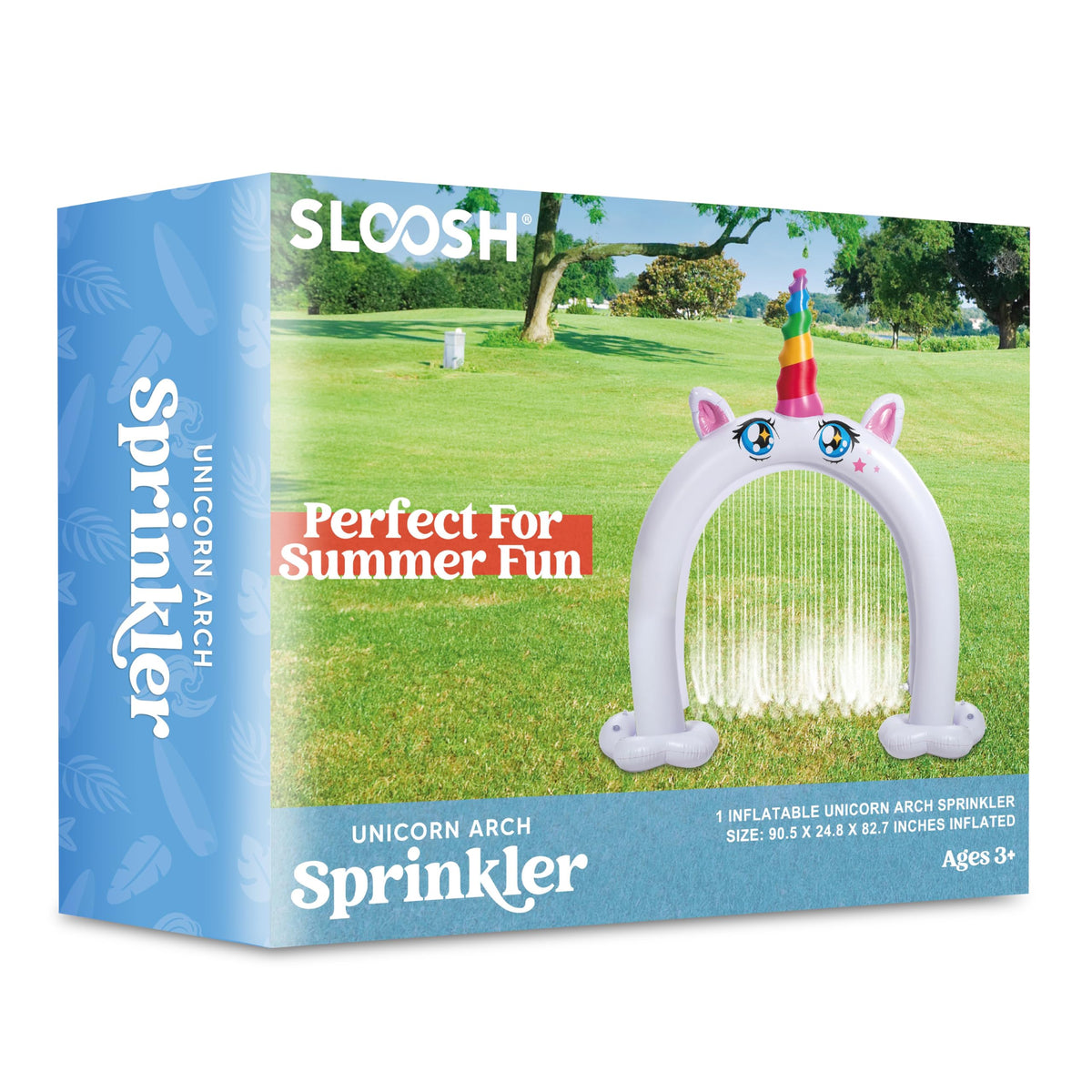 Sloosh kids play sprinkler arch keeps children active outdoors