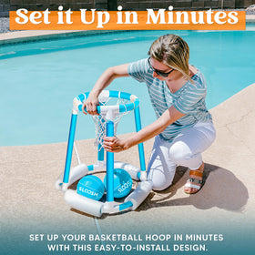 Sloosh floating hoop blue – stable water game for all ages.