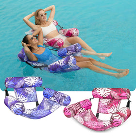 Sloosh floating lounge chair with adjustable backrest for personalized water comfort