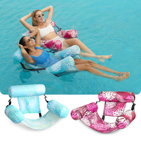 Sloosh floating lounge chairs pair for pool, beach, or lakeside relaxation