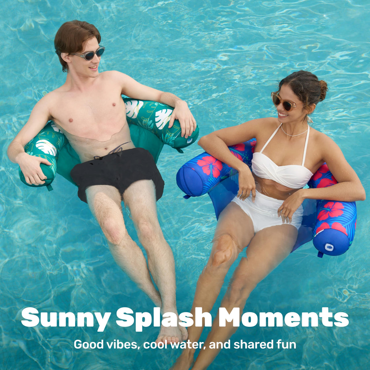 Sloosh floating lounge chair offers a relaxed, supported posture in the pool.