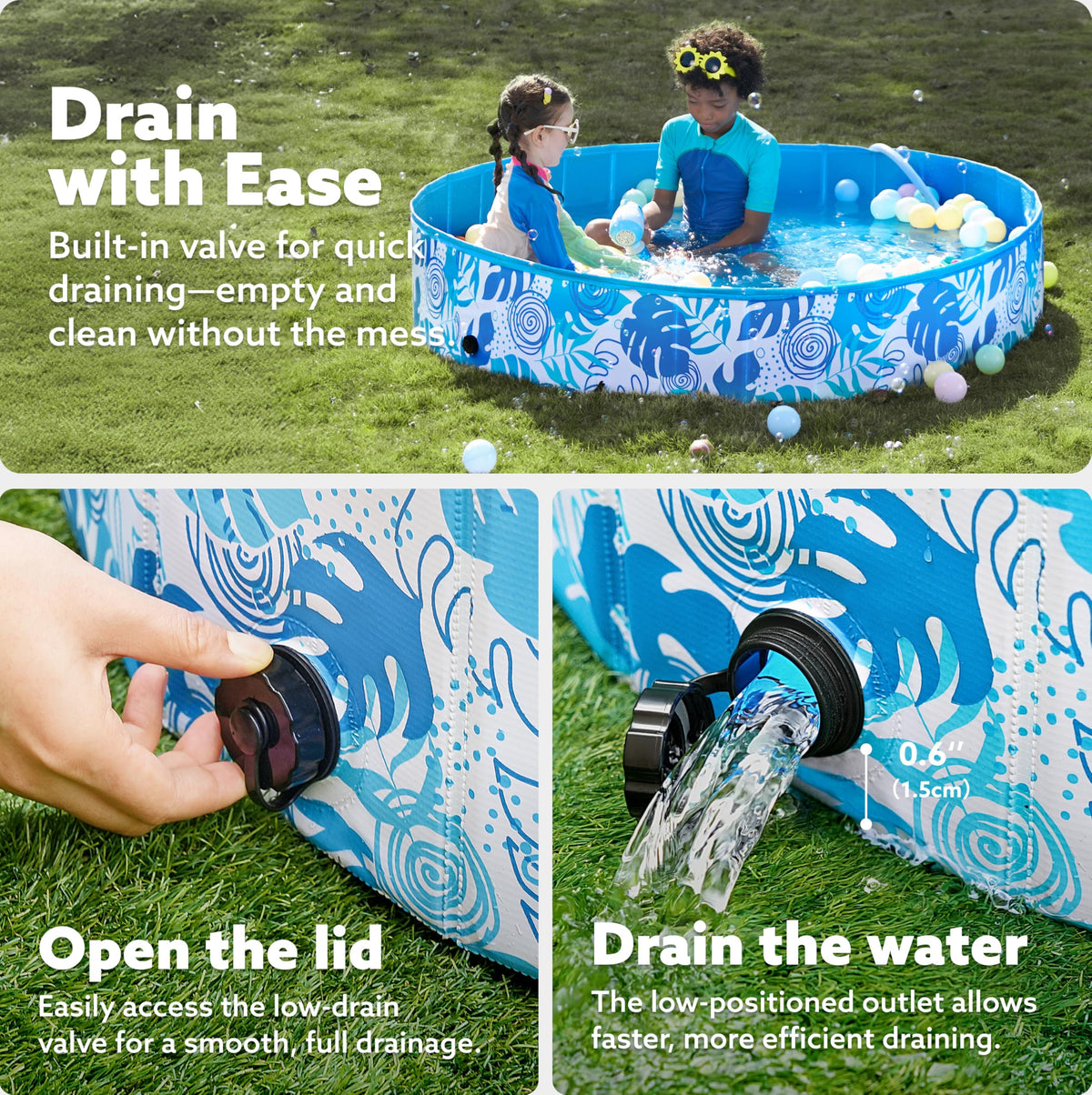Sloosh Foldable Dog Pool setup demonstrates quick assembly without pumps