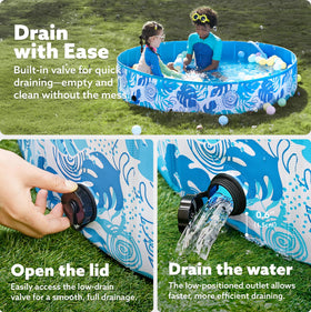 Sloosh Foldable Dog Pool setup demonstrates quick assembly without pumps