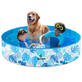 Sloosh Foldable Dog Pool unfolded for outdoor play and splash zones