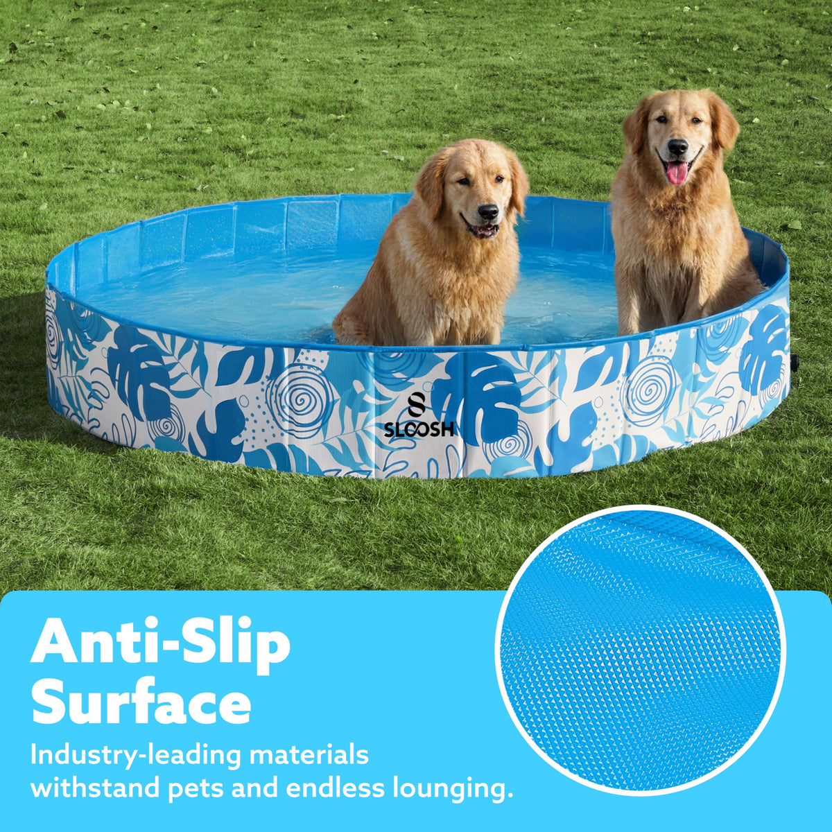 Sloosh Foldable Pool anti-slip bottom improves footing during play