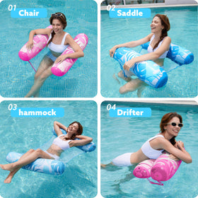 Sloosh hammock chair with breathable mesh seat for cool, comfortable water lounging