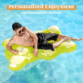 Sloosh water-hammock design supports head and knee flotation.
