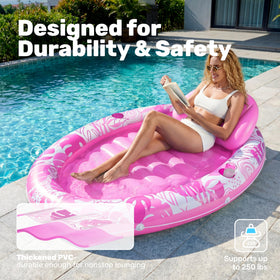 Sloosh heavy-duty PVC tanning pool float built to last in pools and outdoors