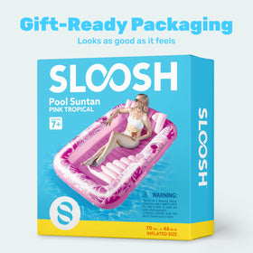 Sloosh hot pink pool lounger adds vibrant style to pool days.