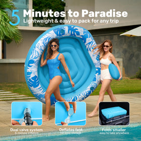 Sloosh iconic blue design and portability for travel-ready pool fun