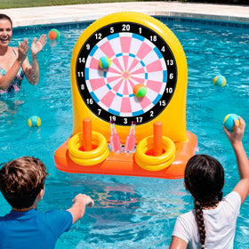 Sloosh inflatable-dart-board for pool and beach fun, bright and easy to spot