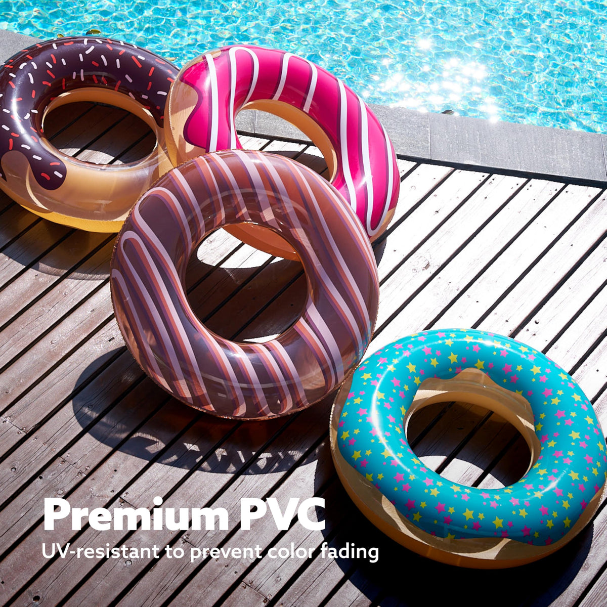 Sloosh inflatable donut floats setup: easy to inflate and store after water fun