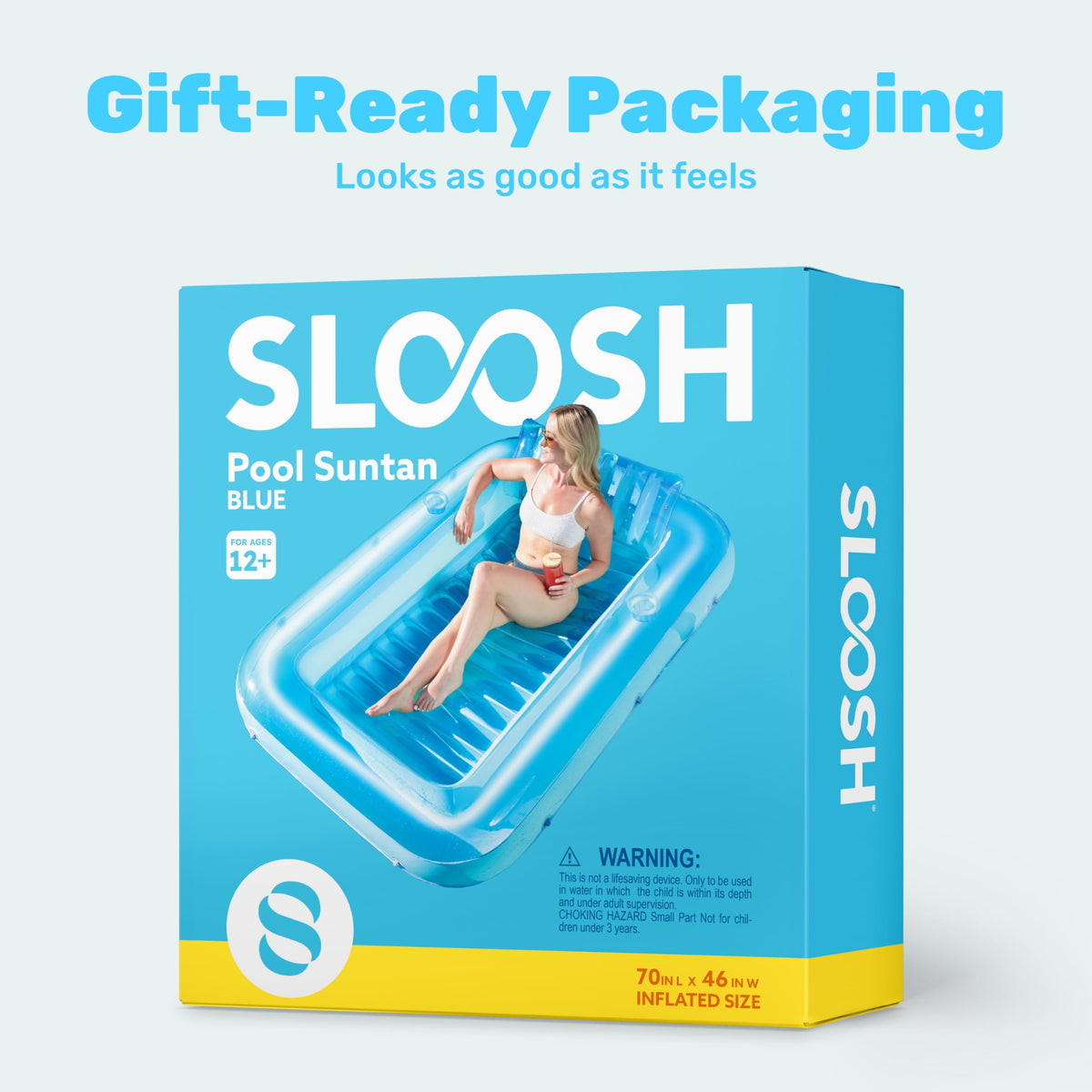 Sloosh inflatable blue poolside lounge in L-Blue