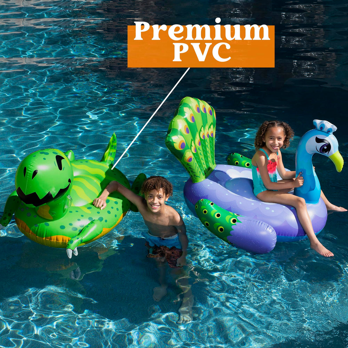 Sloosh pool float with dual handles helps kids stay balanced