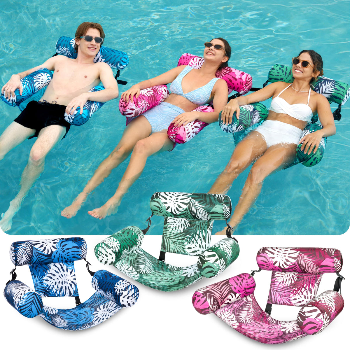 SLOOSH inflatable lounge chair with foldable design for easy transport and storage.