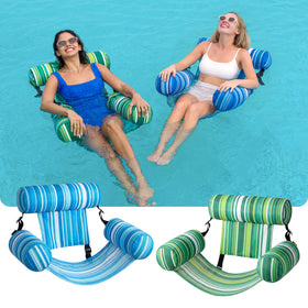 Sloosh inflatable pool chair with backrest for easy lounging and stability.