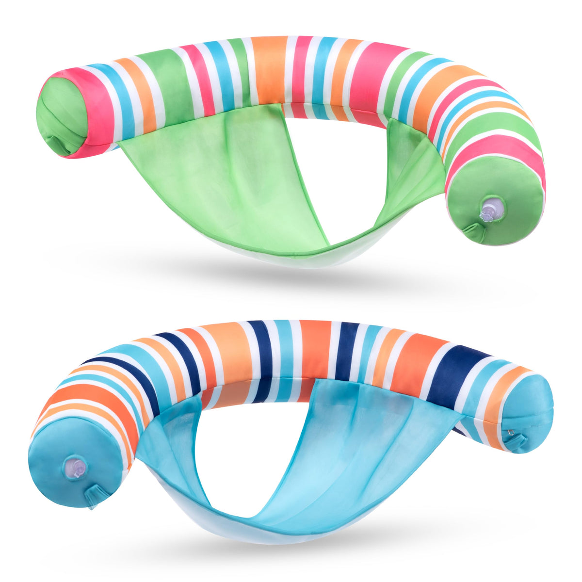 Sloosh inflatable pool float chair striped blue-green for comfortable lounging.