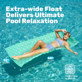 Sloosh inflatable pool float purple headrest for relaxing water time