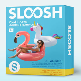 Sloosh inflatable pool float with rapid-inflation valve, quick setup.