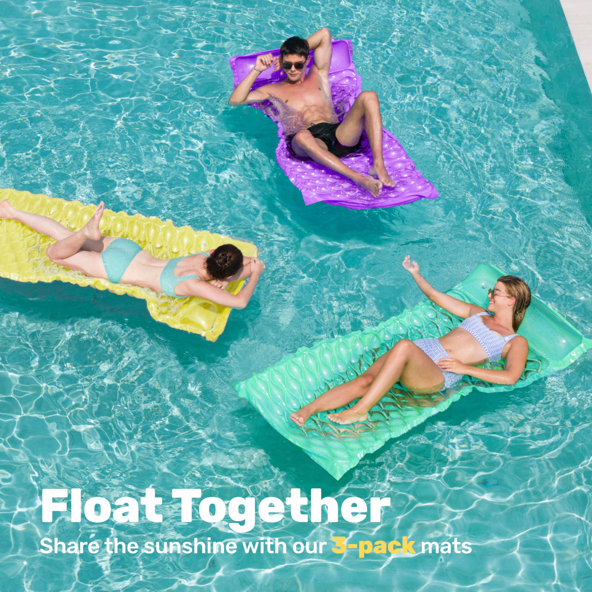 Sloosh inflatable pool float yellow headrest for easy poolside relaxation