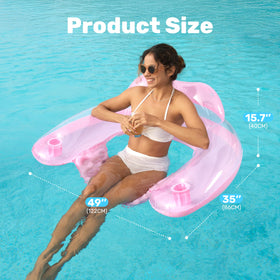 Sloosh floats available in blue and pink colors.