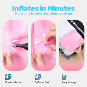 Sloosh floats fabric-covered surface for comfort.