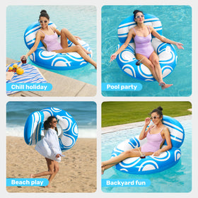 Sloosh blue-white design suits pool, lake, and beach days.