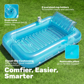 Sloosh pool float featuring two drink holders for convenience