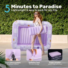 Sloosh inflatable pool lounger made from durable 0-3mm PVC.