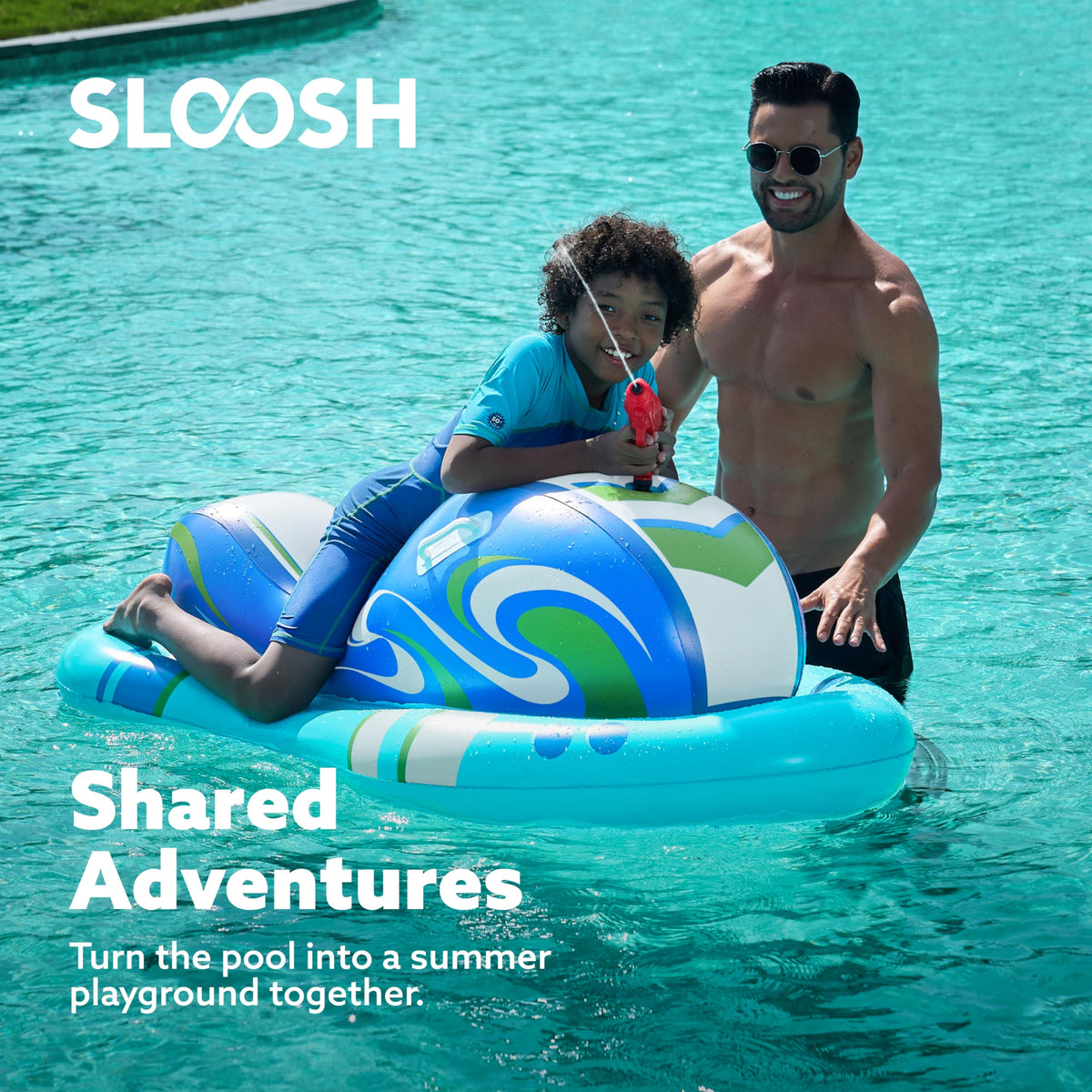 Sloosh inflatable seat for comfortable riding on water