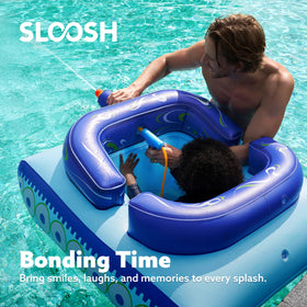 Sloosh tank float with water gun in action for splash play