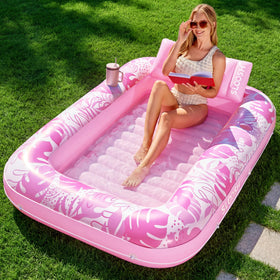 Sloosh inflatable tanning pool lounger 70x46 for solo sunbathing.