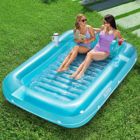 SLOOSH inflatable tanning pool lounger 85x57 offers extra large sunbathing surface.