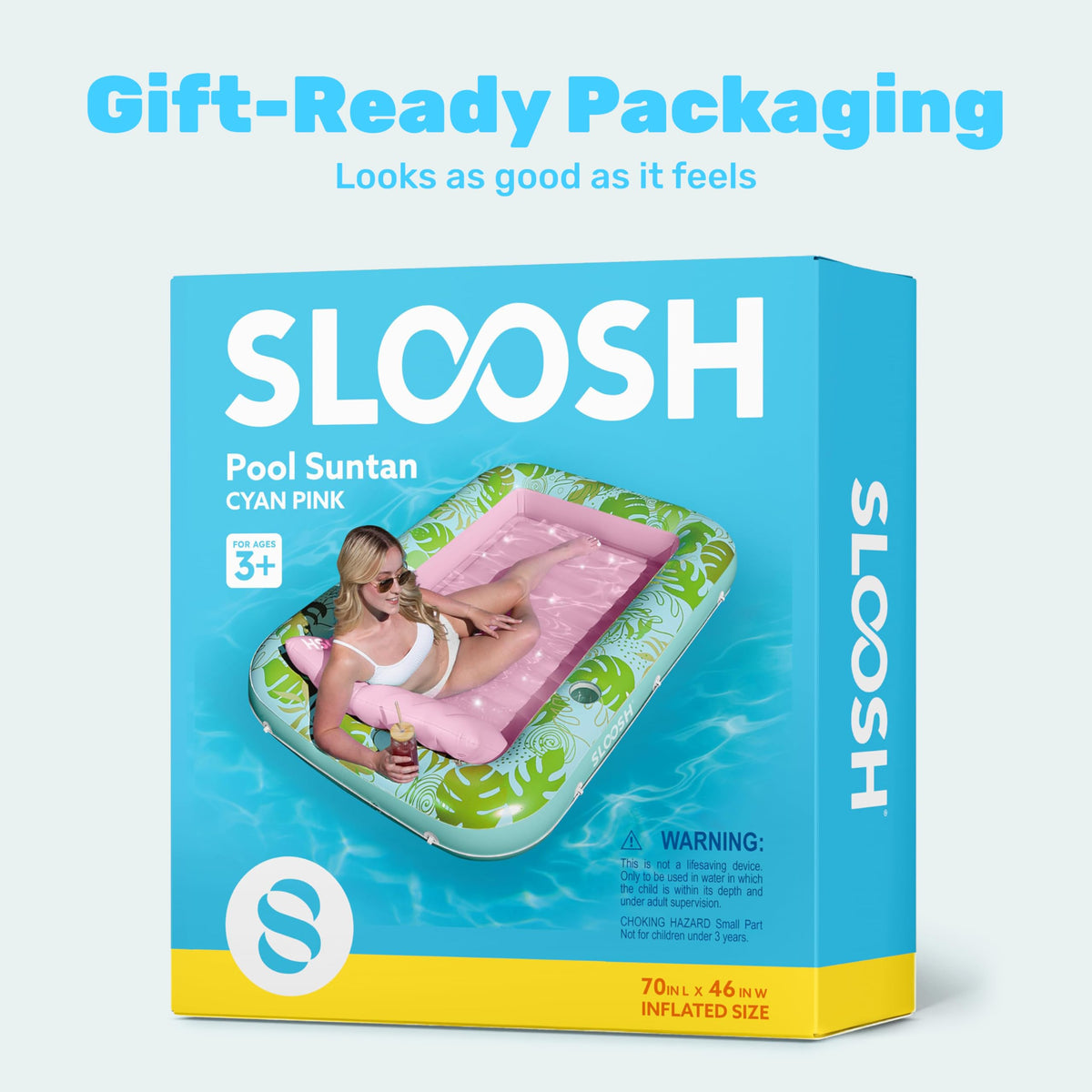 Sloosh adult float offers spacious sunbathing area