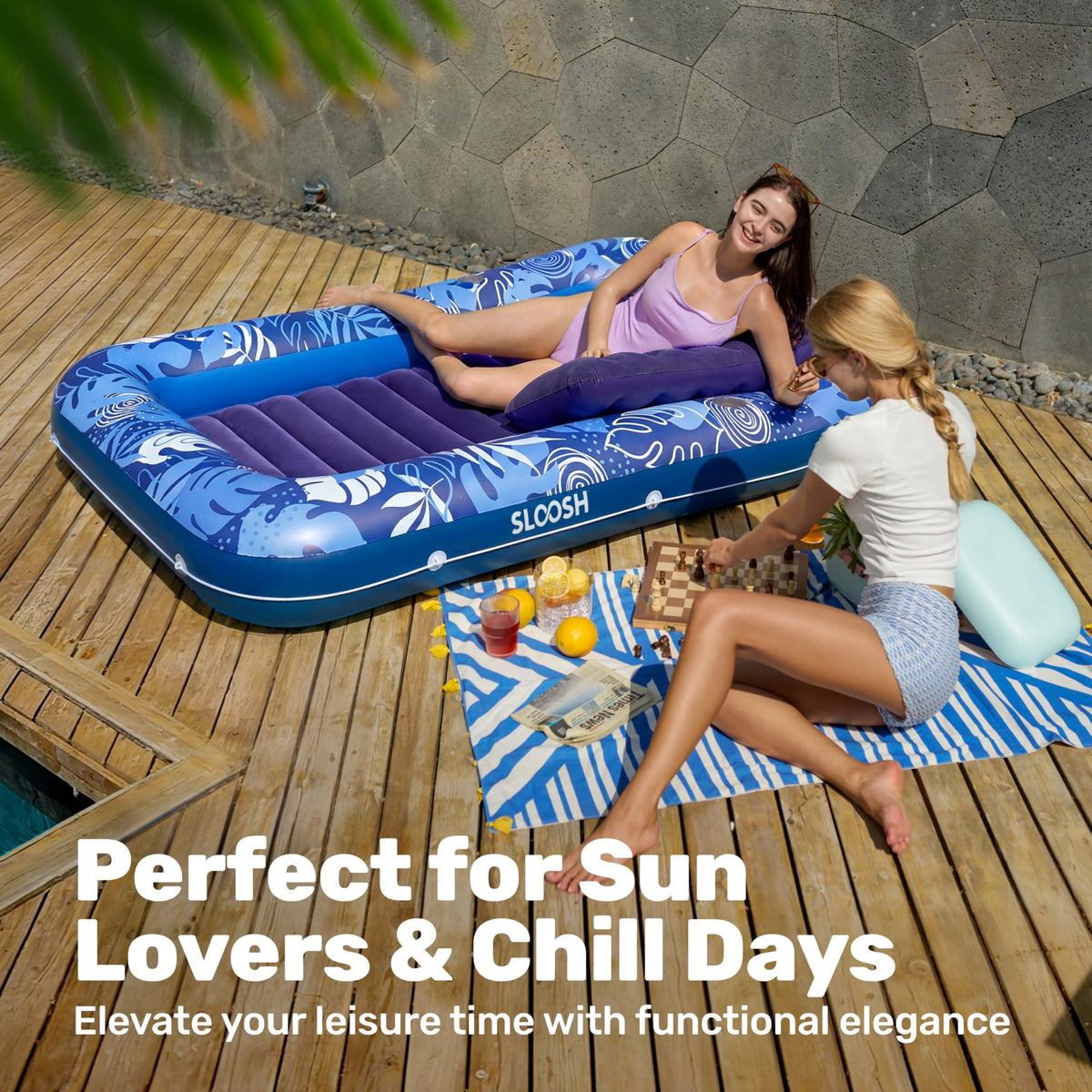 Backyard gatherings become focal with this spacious float.