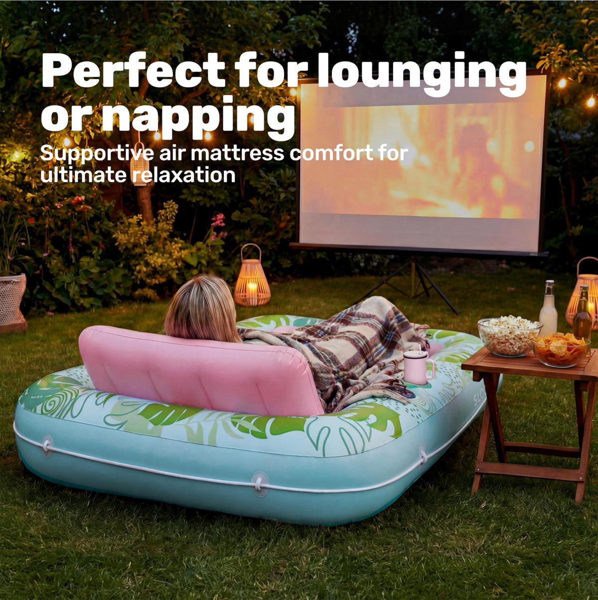 Sloosh backyard friendly tanning pool lounger for private oasis