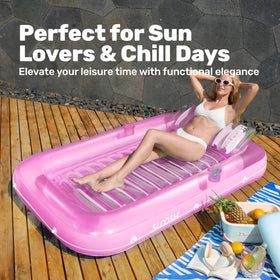 Sloosh tanning pool lounger ideal for backyard use and poolside lounging.