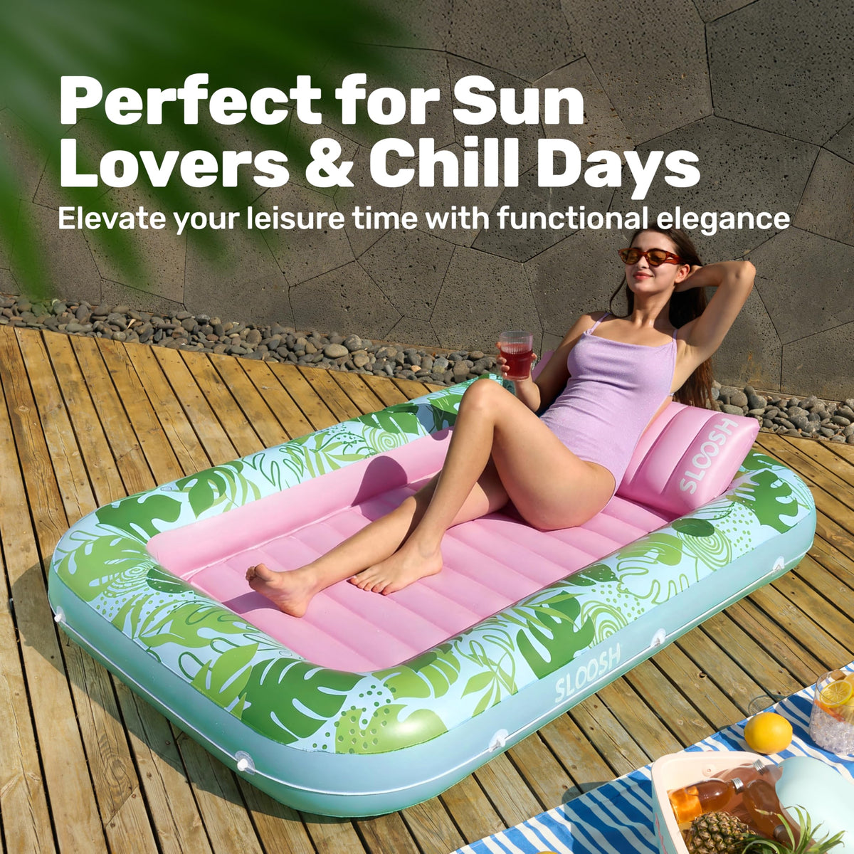 Sloosh versatile float suitable for pool or lake trips
