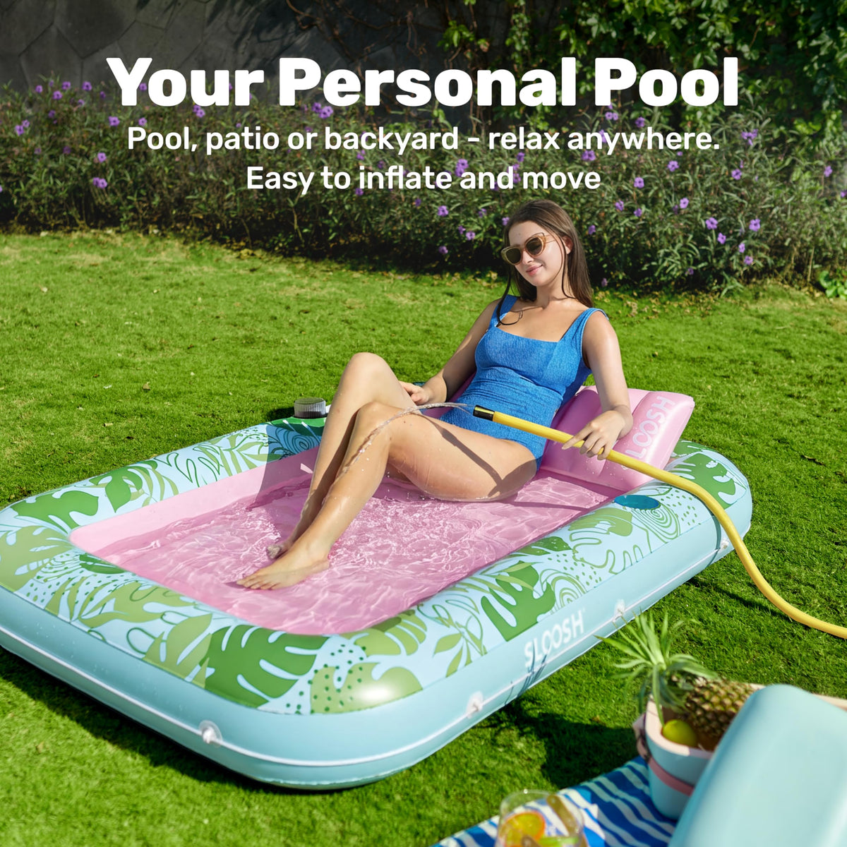 Sloosh pool lounger drink holders keep beverages nearby during relaxation