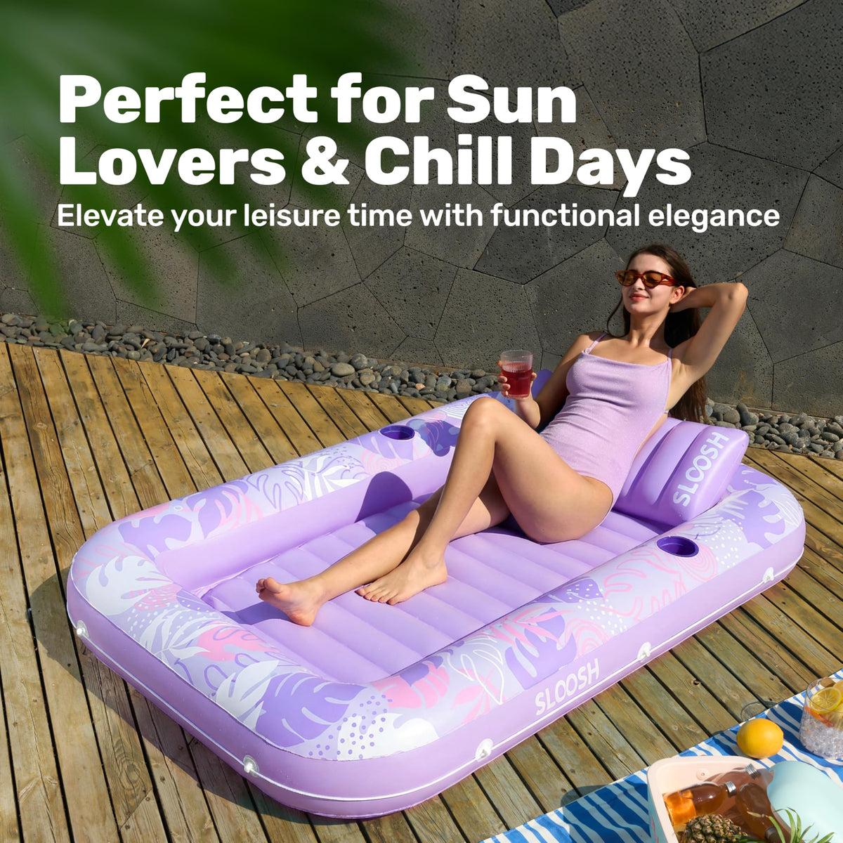 Inflates rapidly and packs away for weekend getaways with Sloosh