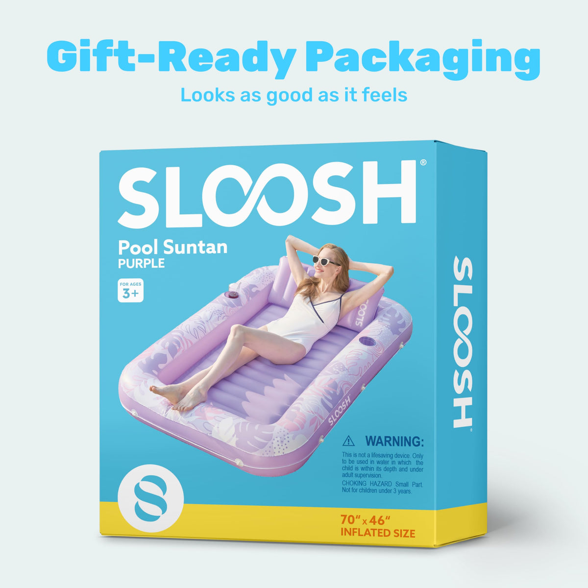4-in-1 Suntan Tub Raft Floatie from Sloosh offers lounging options