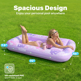 Sloosh lounger purple with removable pillow for cushioned comfort